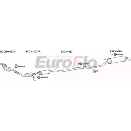 Система выпуска ОГ EUROFLO CNC520 1004D 8DLRR07 4345338 BXYQ U изображение 0