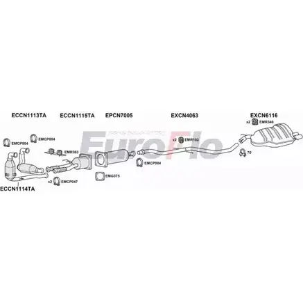 Система выпуска ОГ EUROFLO ZGO2 OE CNC527D 2001C CGPXA 4345384 изображение 0