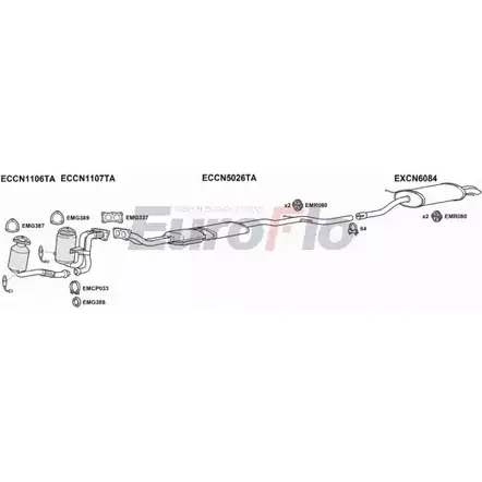 Система выпуска ОГ EUROFLO 4345388 26A8O CNC530 1001B MW MYZ