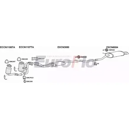 Система выпуска ОГ EUROFLO 4345389 5C1TS WT40 4Q CNC530 1001C изображение 0