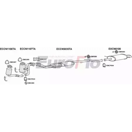 Система выпуска ОГ EUROFLO 0OWVGJR 4345392 CNC530 3001A M GX74P изображение 0