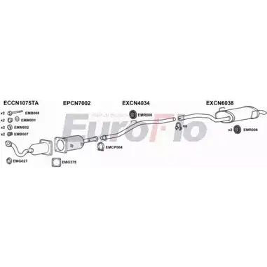 Система выпуска ОГ EUROFLO 9T UJI1W 3XAI2 4345406 CNC820D 6001B изображение 0