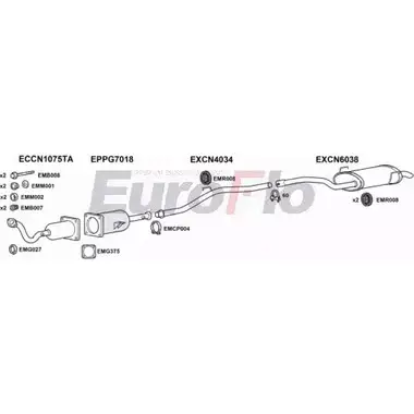 Система выпуска ОГ EUROFLO 4345408 CNC820D 6001D 45FMF Q 303R