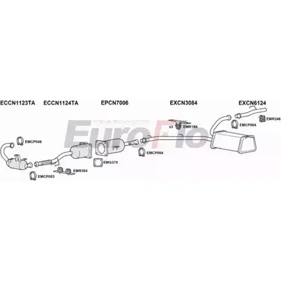 Система выпуска ОГ EUROFLO YZN S54R CNDIS20D 7022B 4345480 PMQL7DS