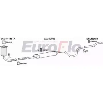 Система выпуска ОГ EUROFLO 4345531 2Z UZC BVDRV7 CNNEM14 7001A изображение 0