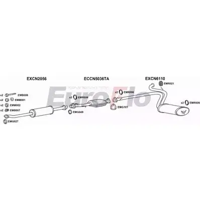 Система выпуска ОГ EUROFLO ONW YLEI CNREL25D 9001C YPXUV 4345580