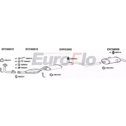 Система выпуска ОГ EUROFLO 811RM JB 4345604 CNSAX14 1001C U9ZJB изображение 0