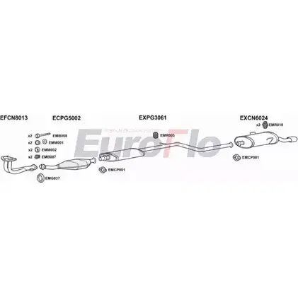 Система выпуска ОГ EUROFLO OUA7HM1 4345632 CNSAX16 1015A N2V YR7 изображение 0