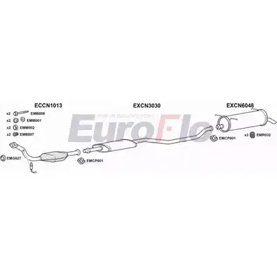 Система выпуска ОГ EUROFLO 3AS00H2 4345675 T SAOCPW CNXAN20 1011 изображение 0