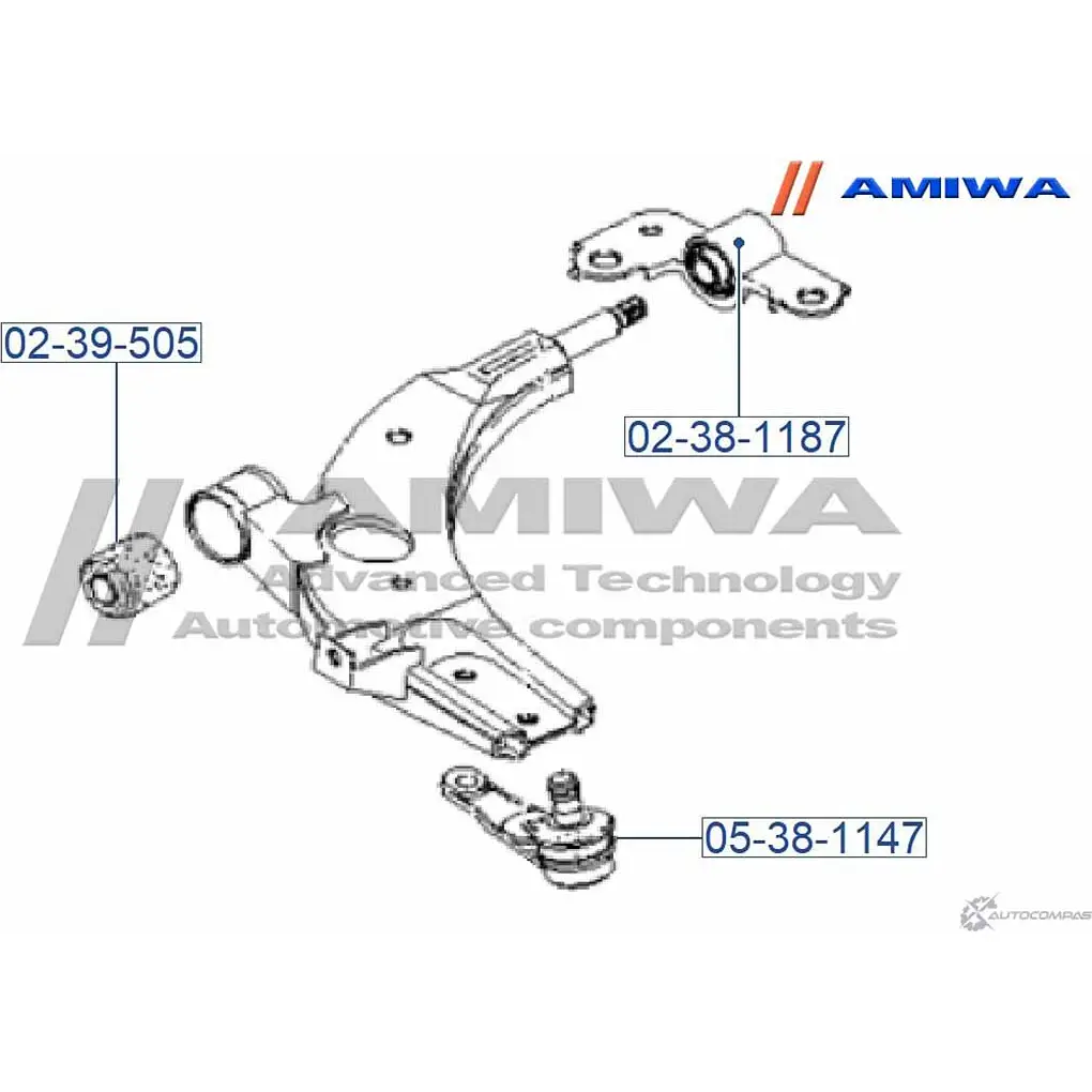 Сайленблок передний переднего рычага AMIWA 1422492380 XLOAI 1 02-39-505 DNGOYIX изображение 1