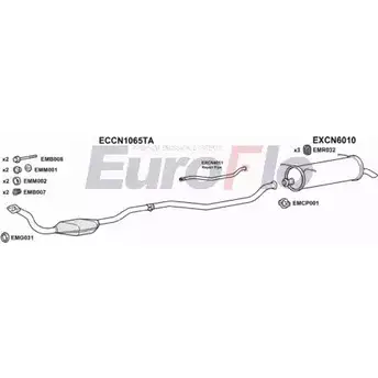 Система выпуска ОГ EUROFLO CVC8KN V 1NRJP2 CNXAN20D 1004D 4345682 изображение 0