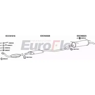 Система выпуска ОГ EUROFLO 67MVX9 4345684 QBZ 5H CNXAN20D 3004A