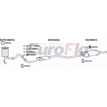 Система выпуска ОГ EUROFLO EVBC6N ZQ BI9C4 CNXSA16 1004D 4345739 изображение 0