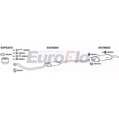 Система выпуска ОГ EUROFLO CNZX19D 3001A 4345830 FAV1T H T64I изображение 0
