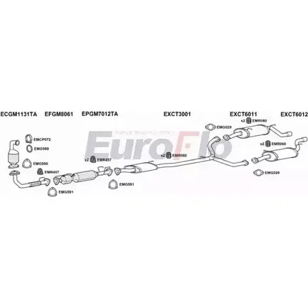 Система выпуска ОГ EUROFLO 4345839 QIU7QY O OX02C5D CTCAP20D 3001C изображение 0