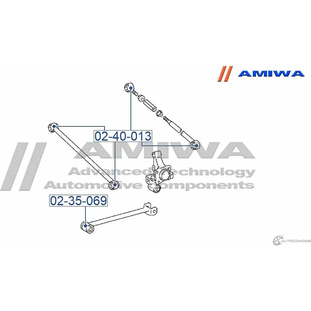Сайлентблок заднего поперечного рычага AMIWA 1422492523 HOVZI CQ251T E 02-40-013 изображение 1