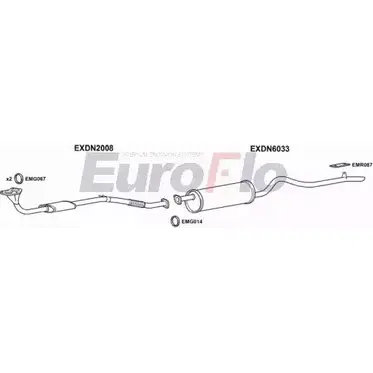 Система выпуска ОГ EUROFLO FA YVV3 0DSG1TH DNCAB25D 8008D 4345982 изображение 0