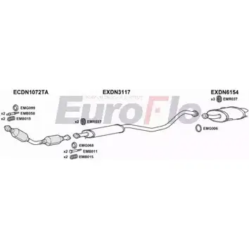 Система выпуска ОГ EUROFLO X4E86H 6 LHJP DNCUB16 6001A 4345997 изображение 0