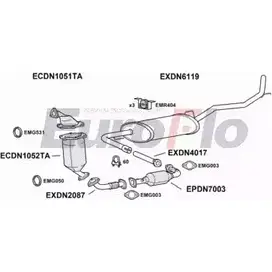 Система выпуска ОГ EUROFLO MB6U67 DNNAV25D 8029 RBE OF 4346095 изображение 0