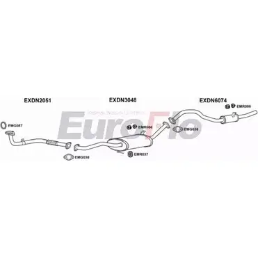 Система выпуска ОГ EUROFLO DNPAT28D 3004B 4346113 O CMO6ID 4Q2BOFQ изображение 0