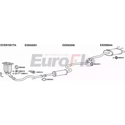 Система выпуска ОГ EUROFLO DNPRI18 1008A 9 1ZWD 4346174 0M13XDW изображение 0