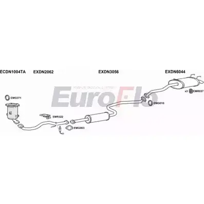 Система выпуска ОГ EUROFLO DI1USD DNPRI18 1011E CPT 2V7 4346184 изображение 0