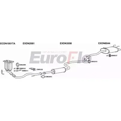 Система выпуска ОГ EUROFLO 4346196 9KPCP2 U TTN3 DNPRI18 2008B изображение 0