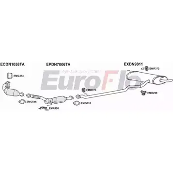 Система выпуска ОГ EUROFLO DNQAS15D 3001C HKX40OU 4346295 HS PQRW