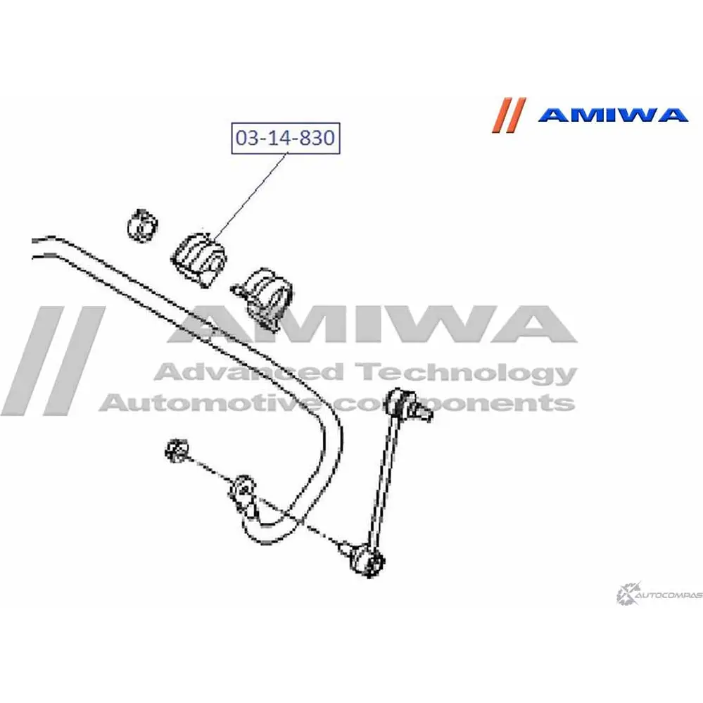 Втулка переднего стабилизатора AMIWA 1422491800 03-14-830 AK DKAYW 8SD7RP изображение 1