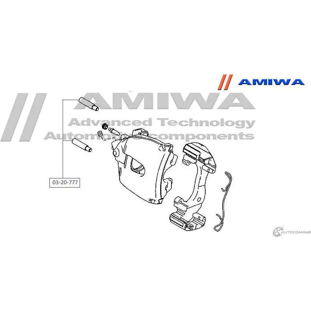 Втулка направляющая суппорта тормозного AMIWA 03-20-777 1422491703 C 9TVR2 XZSMPP8 изображение 1