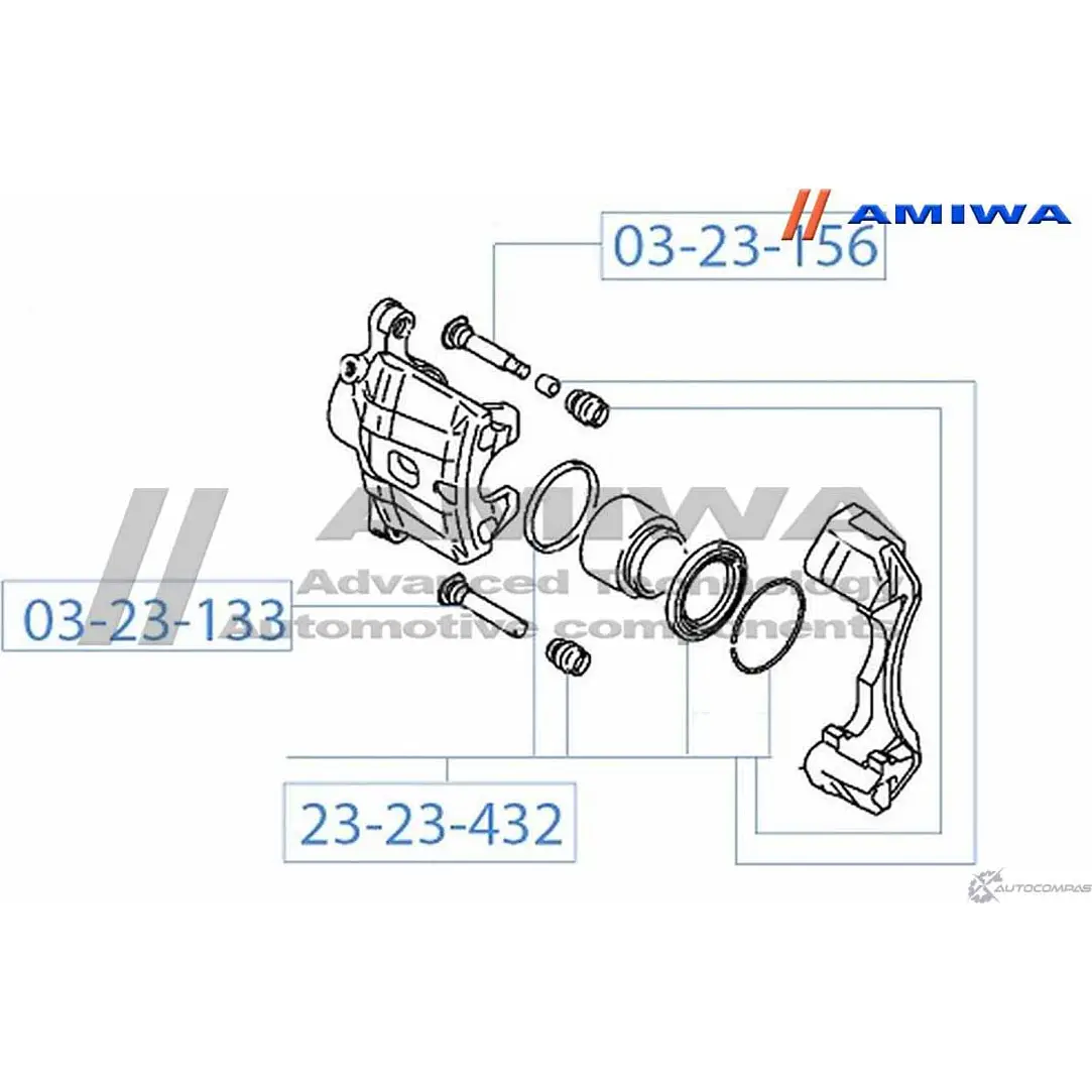 Направляющая суппорта AMIWA 03-23-133 U66A9T Q HJGM 1422491571 изображение 1