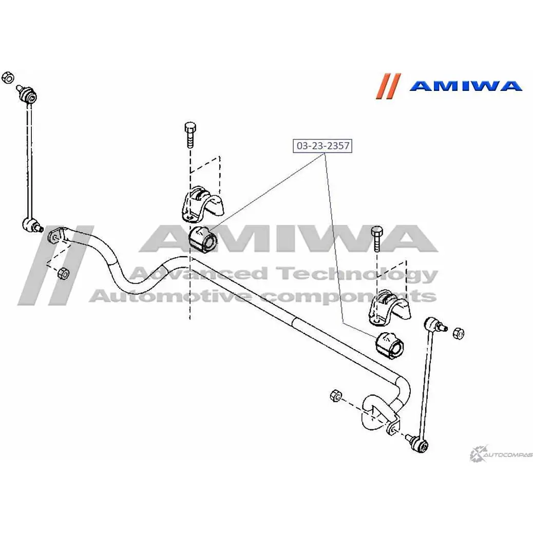 Втулка переднего стабилизатора AMIWA 03-23-2357 1422491829 VQW T7 KAKOOW9 изображение 1