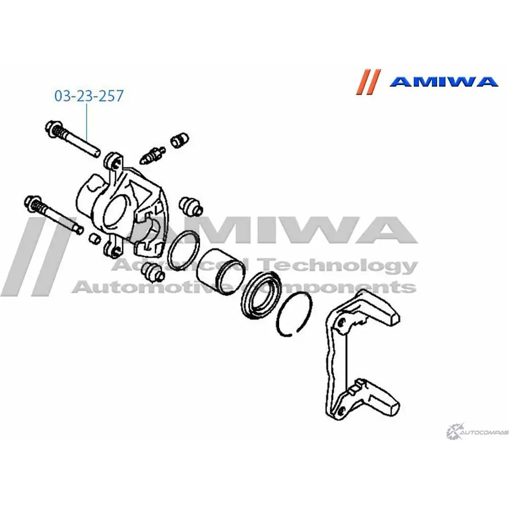 Втулка направляющая суппорта тормозного заднего AMIWA 1422491607 03-23-257 6RZBK3 RFW VV изображение 1
