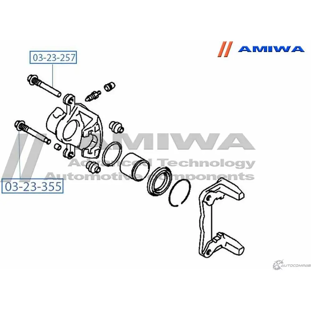 Втулка направляющая суппорта тормозного заднего AMIWA 03-23-355 1422491620 I2 5NYA PJ19HS изображение 1