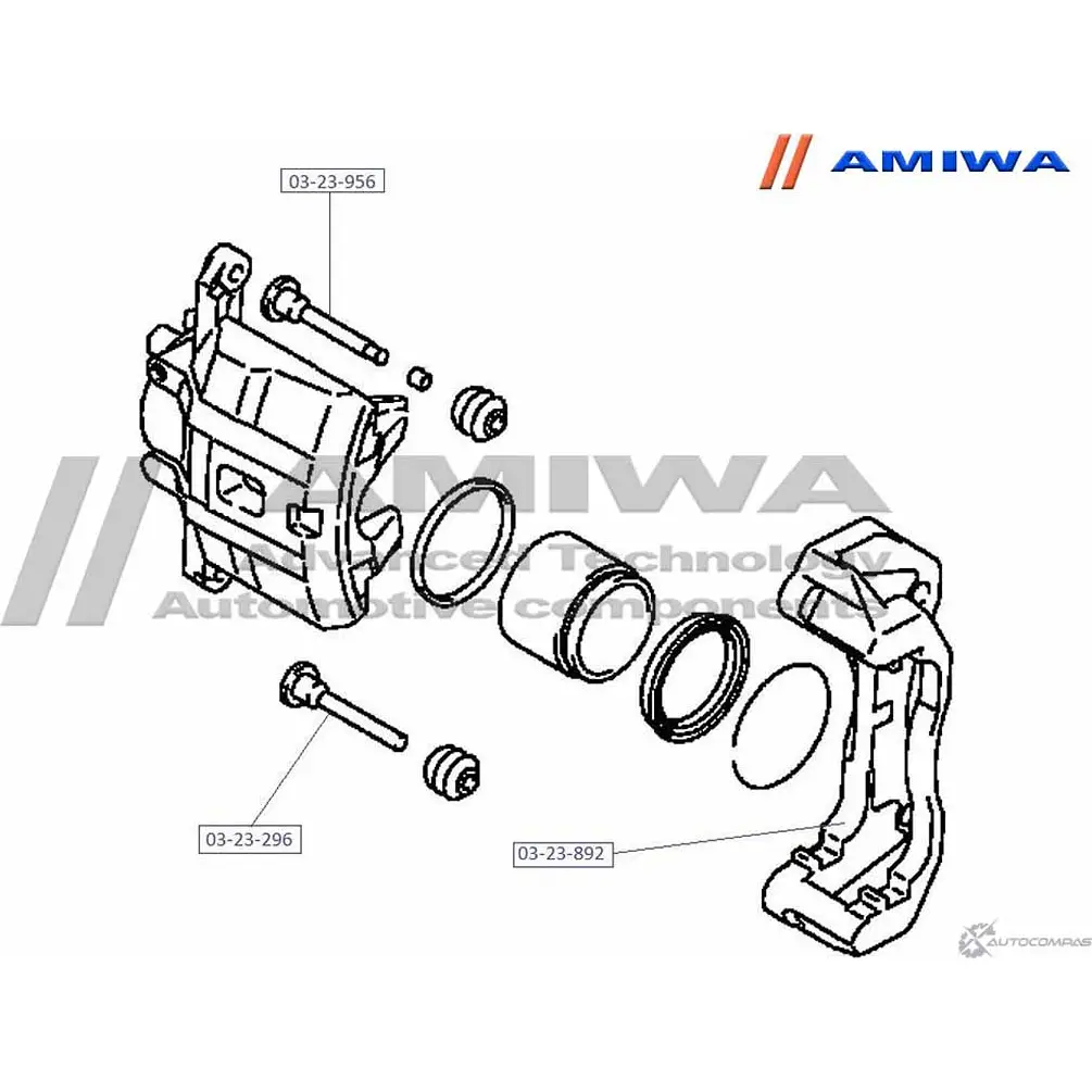 Скоба заднего тормозного суппорта AMIWA EV6STX2 3YWJN A6 03-23-892 1422491159 изображение 1