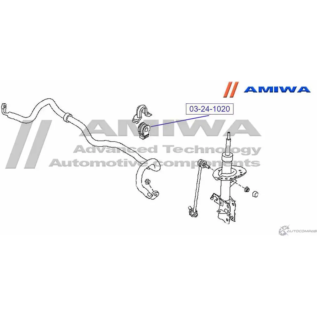 Втулка переднего стабилизатора AMIWA SWP9 R 03-24-1020 WRO7B2 1422491785 изображение 1