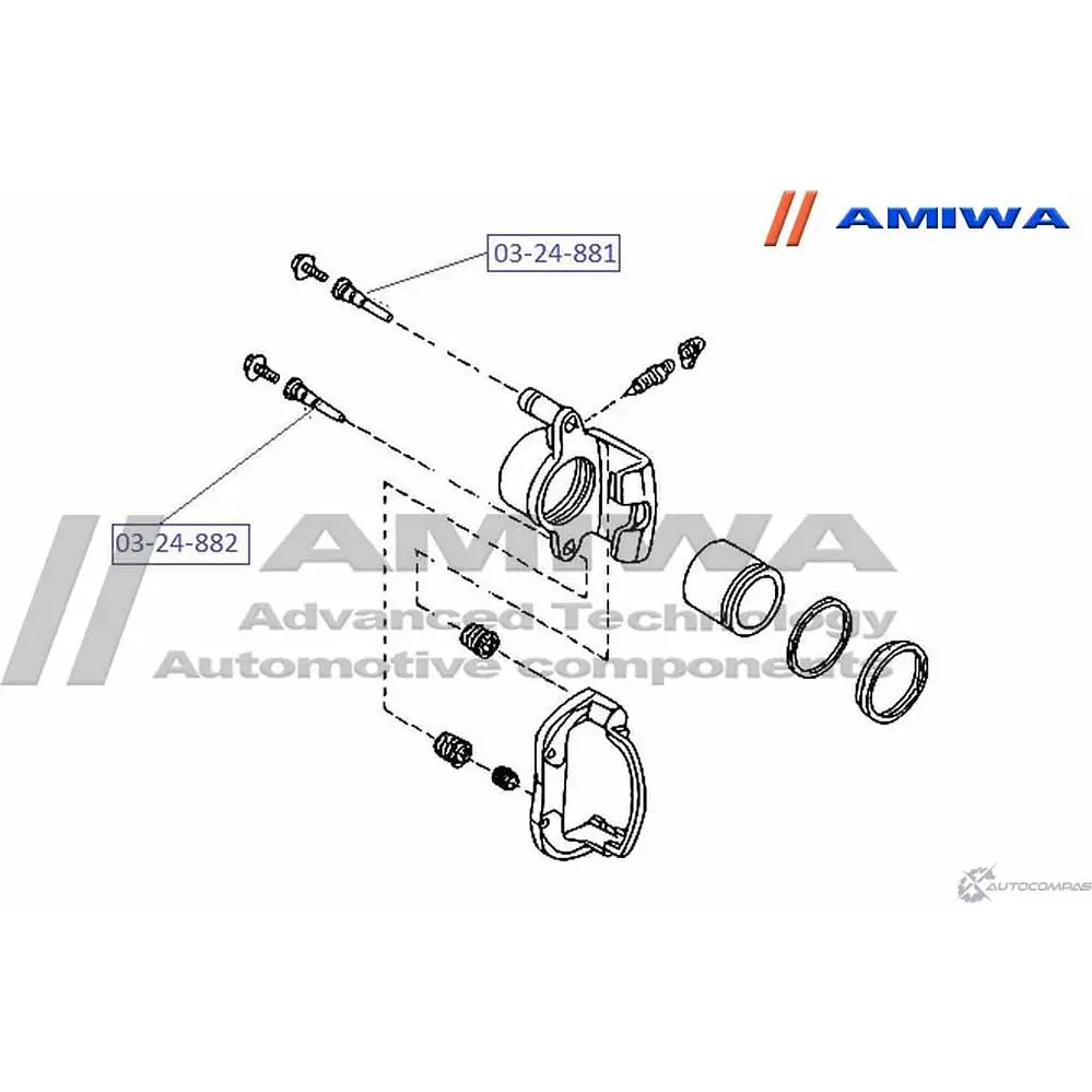 Втулка направляющая суппорта тормозного заднего AMIWA 03-24-882 1422491716 9ZJGLR RU4 GS8N изображение 1