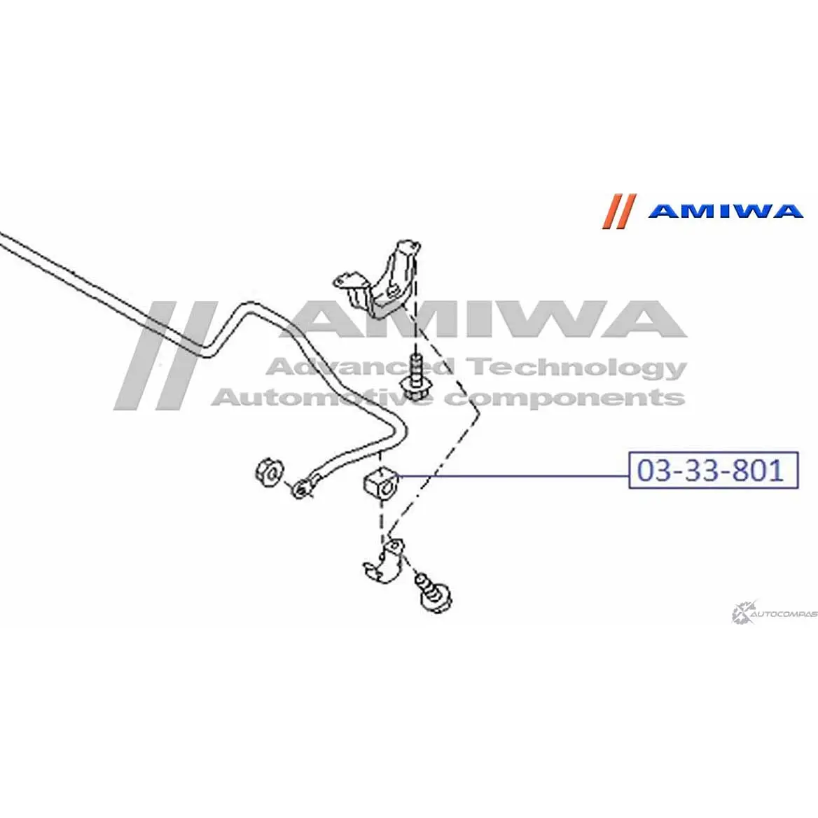Втулка заднего стабилизатора AMIWA 1422491730 03-33-801 3 VFKB 3QXCVN изображение 1