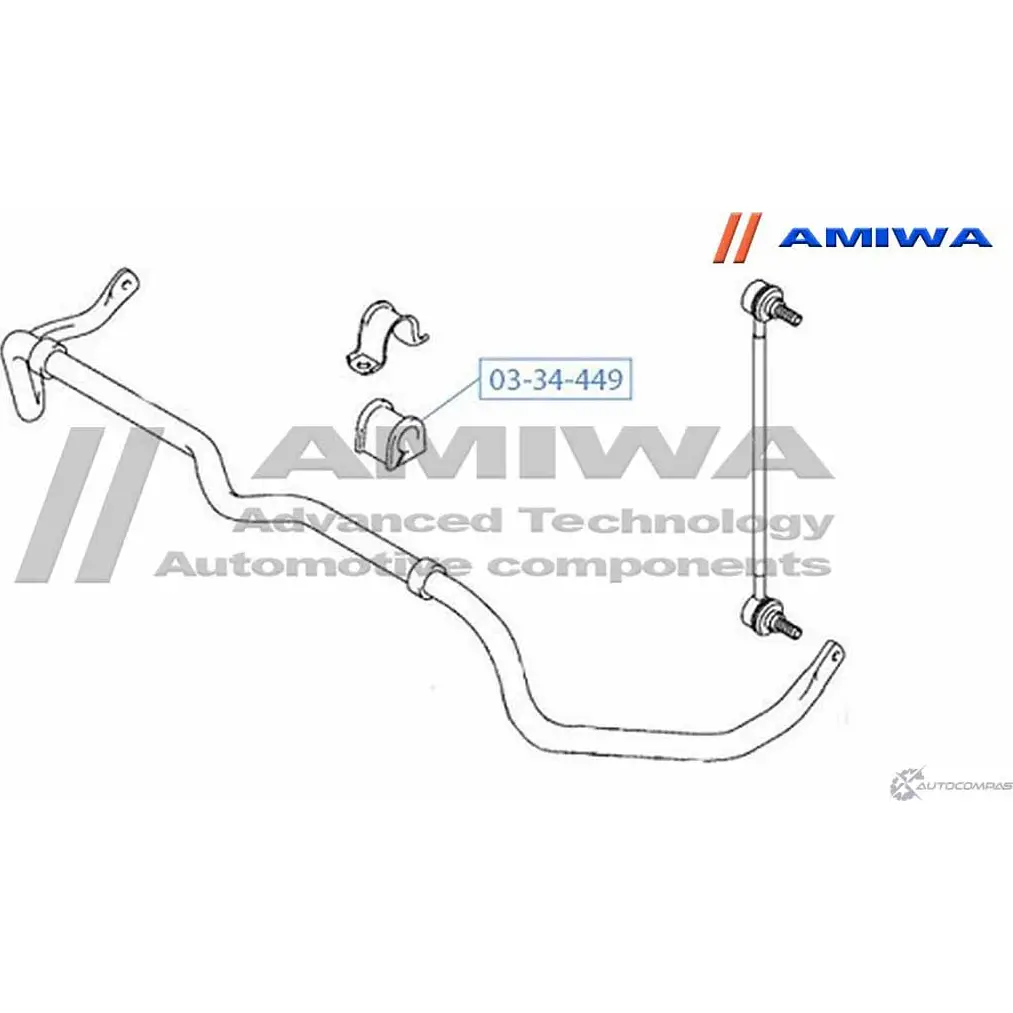 Втулка переднего стабилизатора AMIWA H B68M3 1422491647 CGZ8R 03-34-449 изображение 1