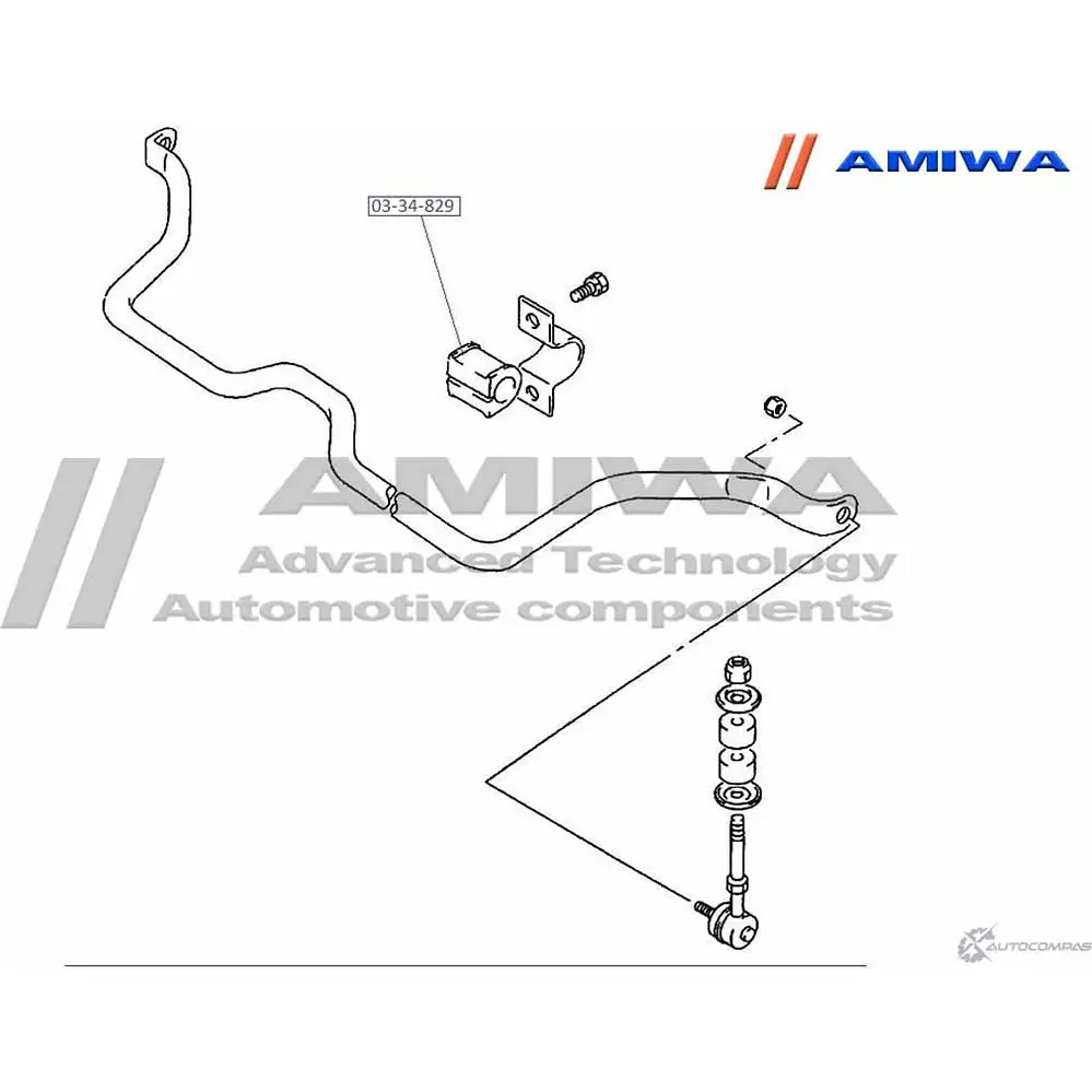 Втулка переднего стабилизатора AMIWA 3MXZ61 03-34-829 BN2 ANFT 1422491728 изображение 1