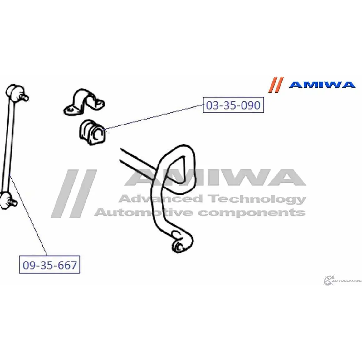 Втулка переднего стабилизатора d24 AMIWA 1ZG LD 3CWO14 03-35-090 1422491562 изображение 1