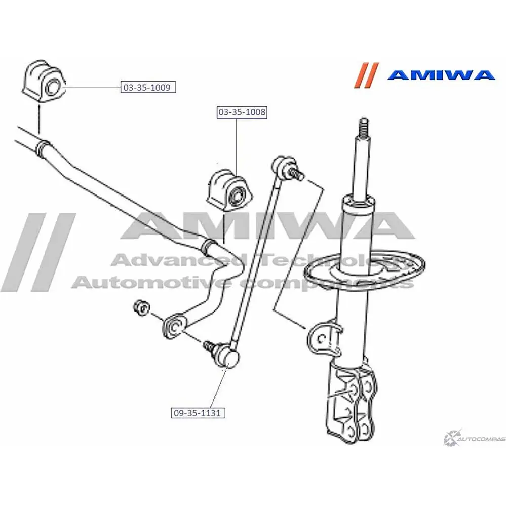 Втулка переднего стабилизатора правая AMIWA 03-35-1009 LZSJKP 9QW ZCJ 1422491764 изображение 1