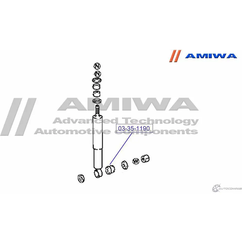 Втулка заднего амортизатора AMIWA 9JJNWT HFNZ N4 03-35-1190 1422491788 изображение 1