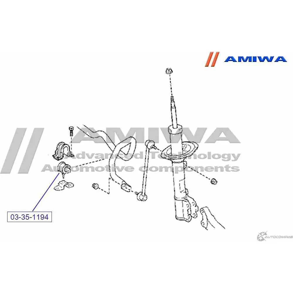 Втулка переднего стабилизатора AMIWA 03-35-1194 U454D8 1422491789 GQ F613 изображение 1