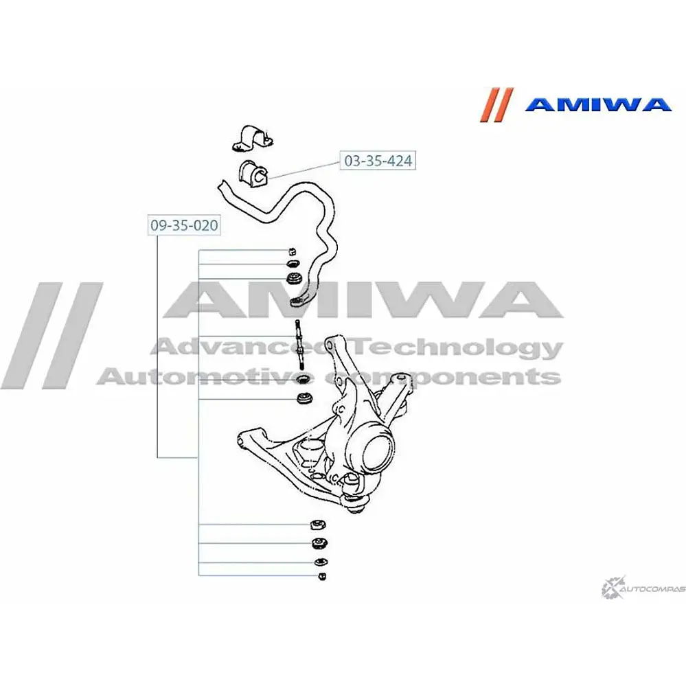 Втулка переднего стабилизатора AMIWA 1422491639 B7UEK J 41LJG47 03-35-424 изображение 1