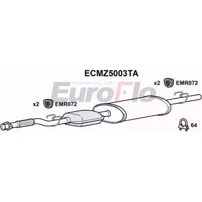 Катализатор EUROFLO 4AODYSH ECMZ5003TA 3ZB 2TB 4348981 изображение 0