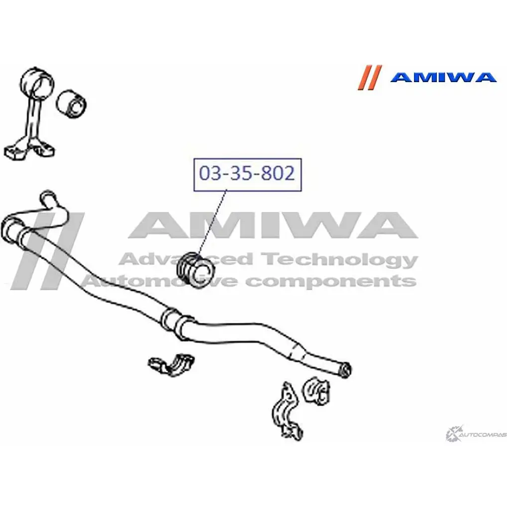 Втулка переднего стабилизатора AMIWA 03-35-802 1422491734 L1R 9M5 BCS2FFR изображение 1