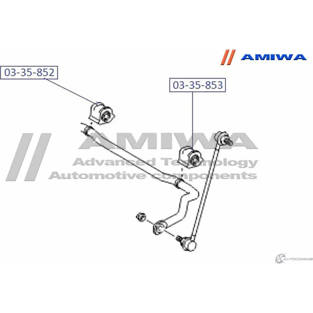 Втулка переднего стабилизатора левая AMIWA 03-35-853 3N3JX P6YL V 1422491736 изображение 1