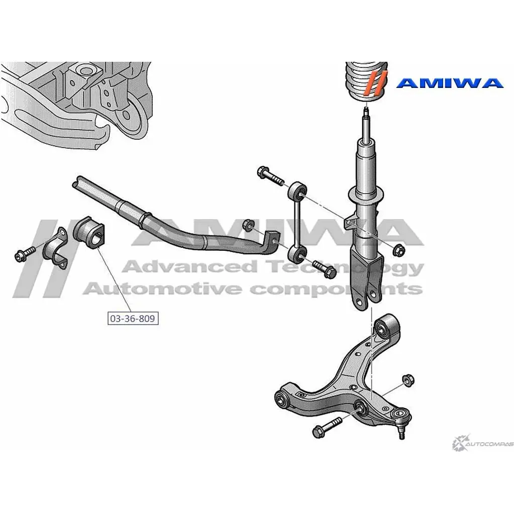 Втулка переднего стабилизатора AMIWA Z497M U8 HI19U 1422491726 03-36-809 изображение 1