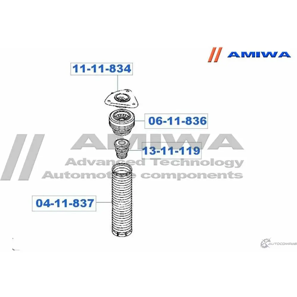 Пыльник переднего амортизатора AMIWA 1422491038 04-11-837 PO86 45E BNRO2X изображение 1